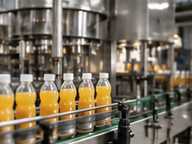 Bottles moving along a filling line