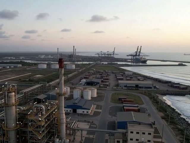 Coastal power and industrial plant from the air